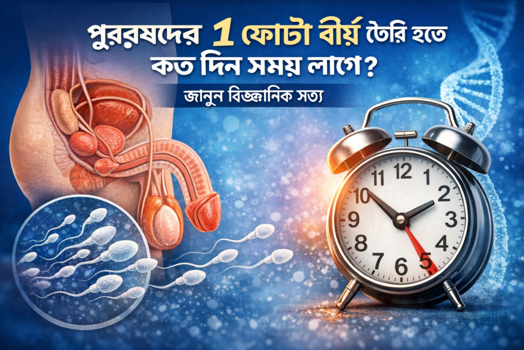 পুরুষদের ১ ফোটা বীর্য তৈরি হতে কত দিন সময় লাগে