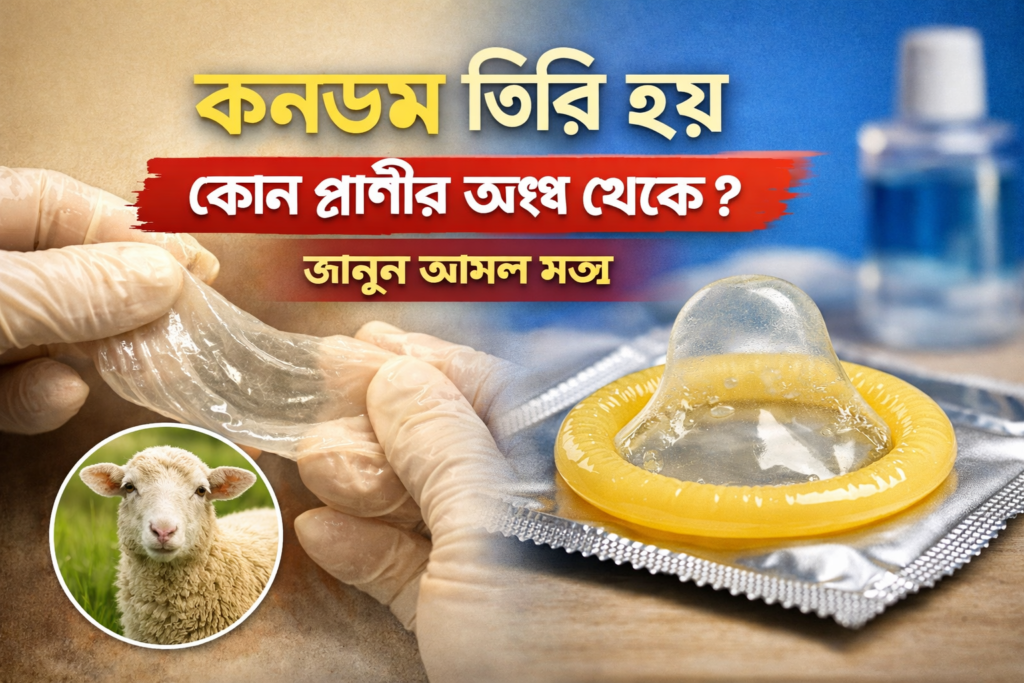 কনডম তৈরি হয় কোন প্রাণীর অংশ থেকে
