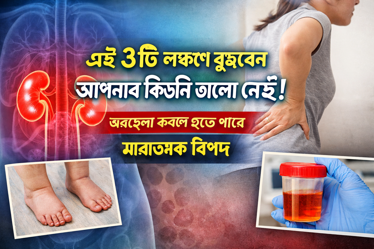 কিডনি খারাপ হওয়ার ৩টি সতর্ক সংকেত – সময় থাকতে জেনে নিন