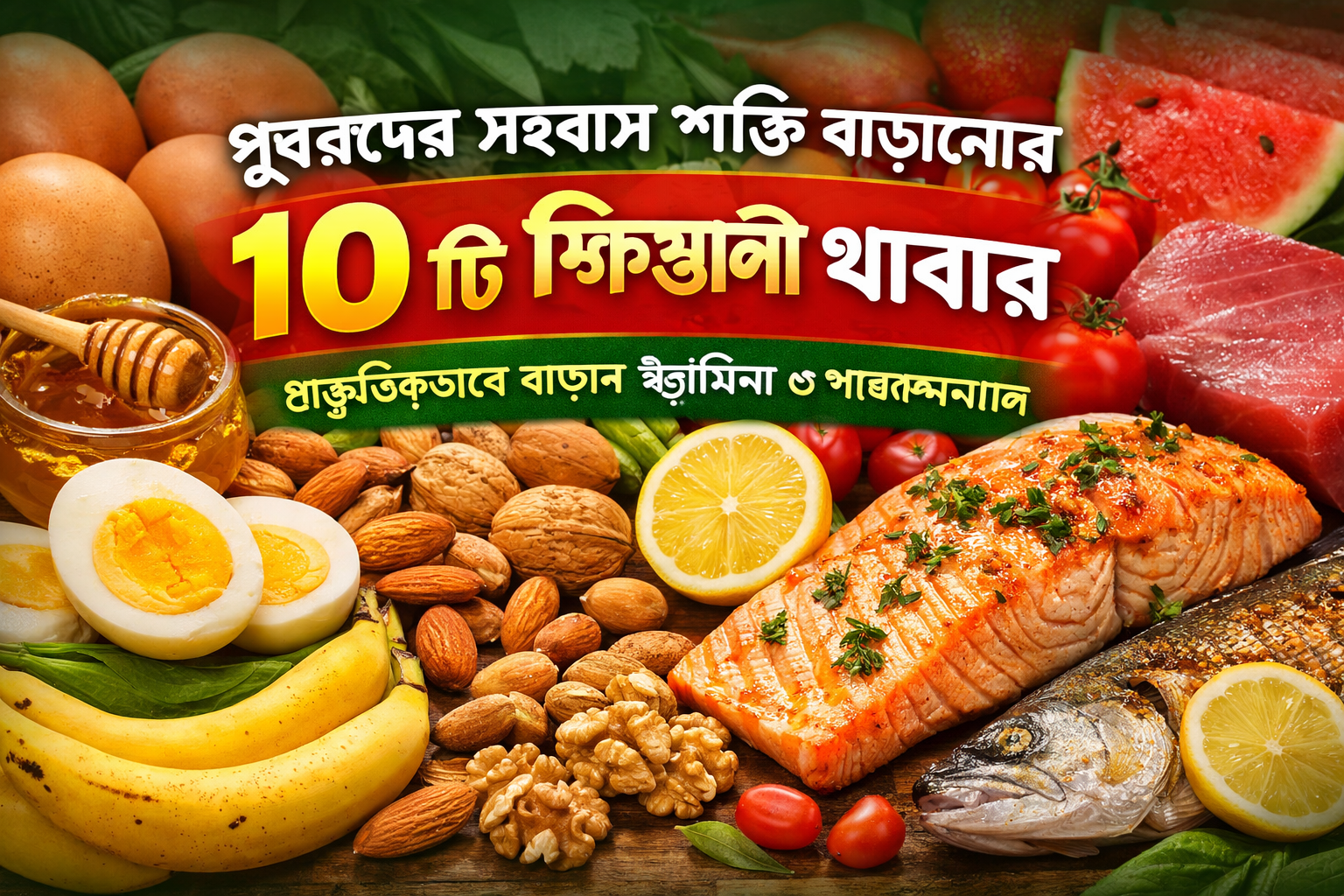 পুরুষদের সহবাস শক্তি বাড়ানোর ১০টি খাবার