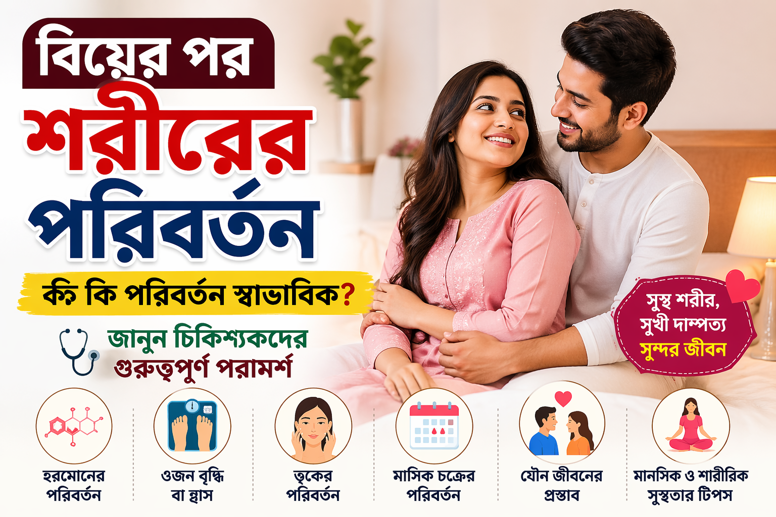 বিয়ের পর শরীরের পরিবর্তন – কী স্বাভাবিক